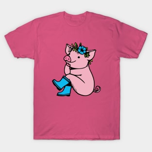 Pig in Rain Boots T-Shirt